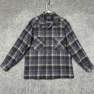 VTG Pendleton Board Shirt Men's Large Virgin Wool Button Down Flannel 1960s USA